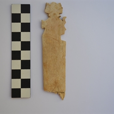 Knife bone handle with Hathor or Isis image